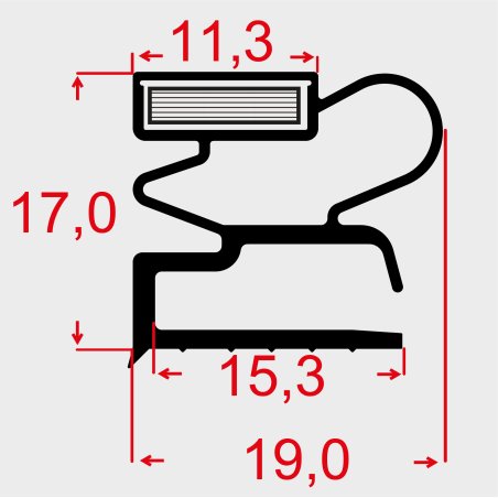 Burlete BMB649 · Tira 2500mm · Gris